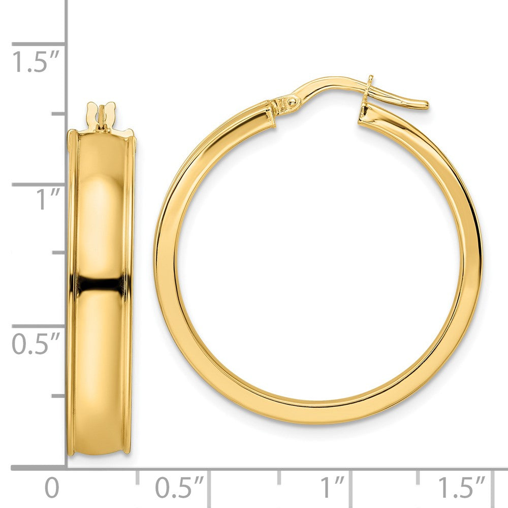14K Yellow Gold Polished Hoop Earrings