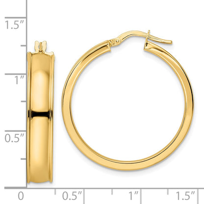 14K Yellow Gold Polished Hoop Earrings