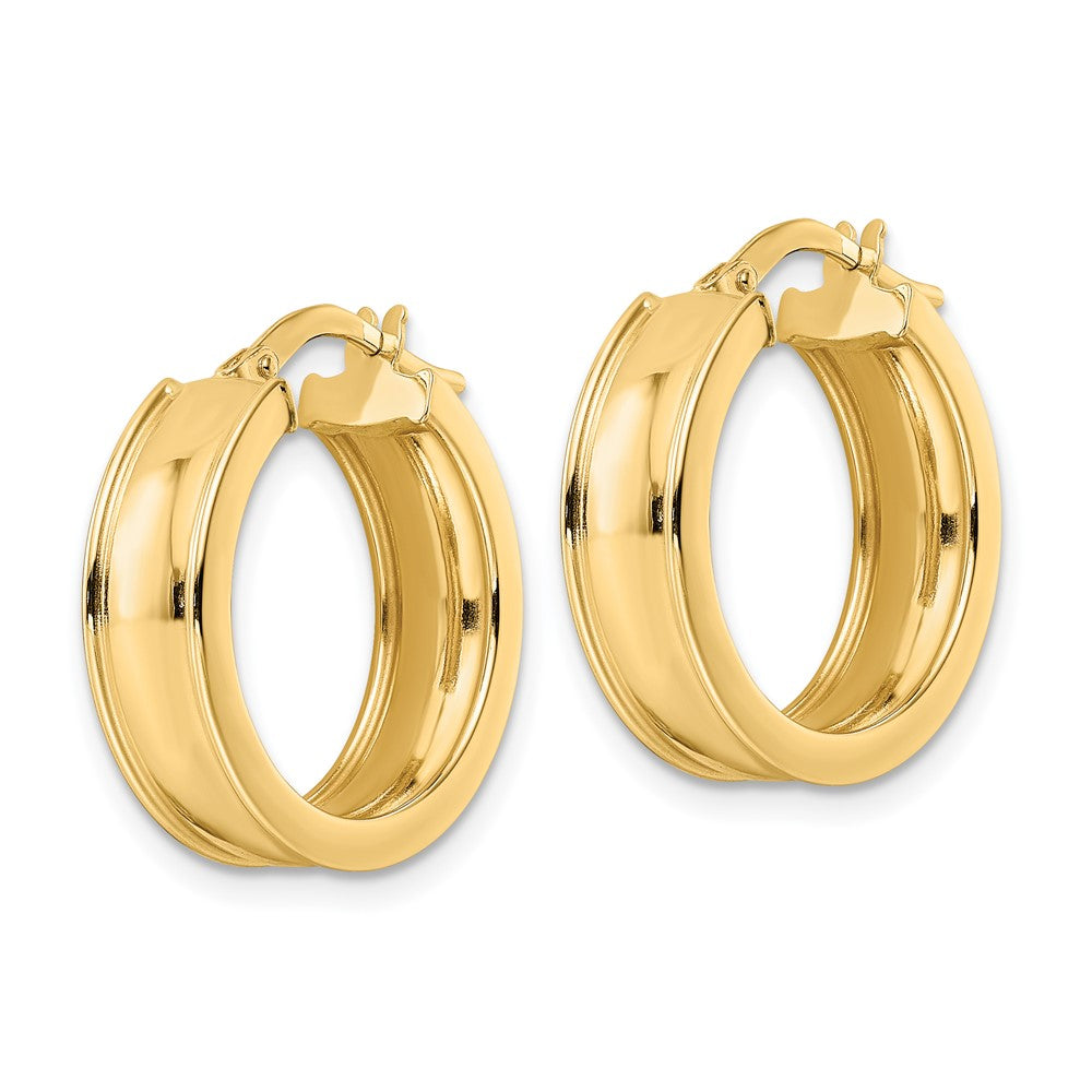 14K Yellow Gold Polished Hoop Earrings