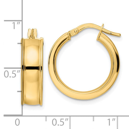 14K Yellow Gold Polished Hoop Earrings