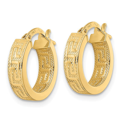 14K Yellow Gold Polished Hoop Earrings