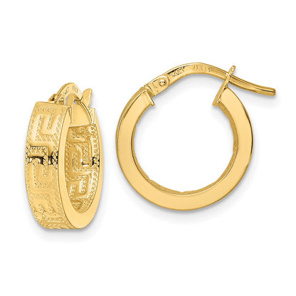 14K Yellow Gold Polished Hoop Earrings
