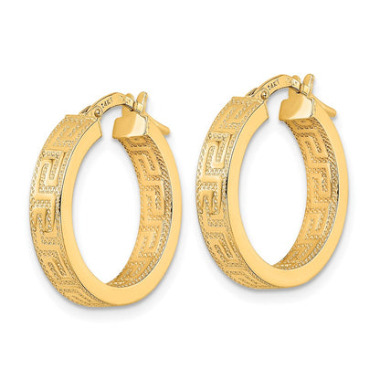 14K Yellow Gold Polished Hoop Earrings