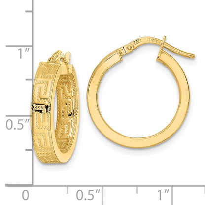 14K Yellow Gold Polished Hoop Earrings