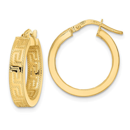 14K Yellow Gold Polished Hoop Earrings