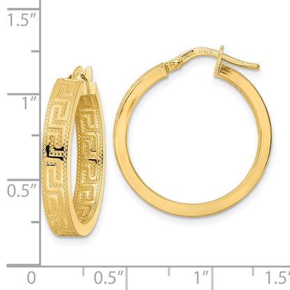 14K Yellow Gold Polished Hoop Earrings