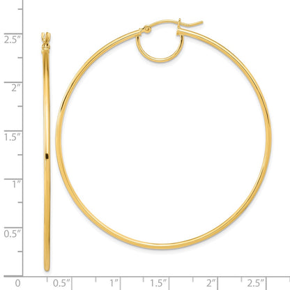 14K Yellow Gold Polished Fancy Hoop Earrings