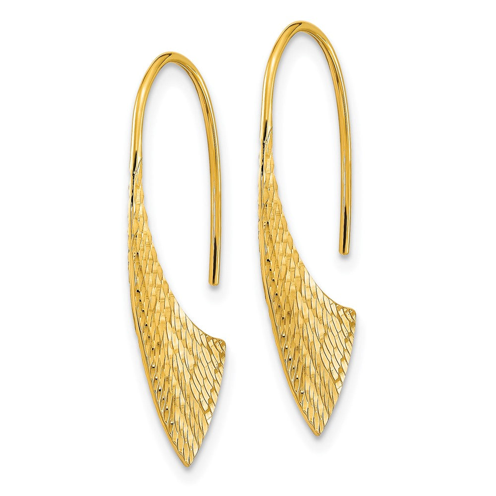14K Yellow Gold Polished Diamond-Cut Fancy Dangle Earrings