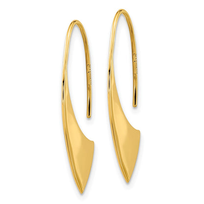 14K Yellow Gold Polished Fancy Dangle Earrings