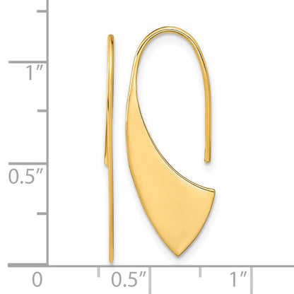 14K Yellow Gold Polished Fancy Dangle Earrings