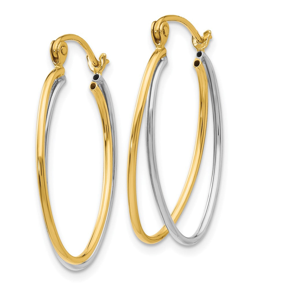 14K Two-Tone Two Tone Hoop Earrings