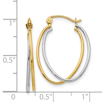 14K Two-Tone Two Tone Hoop Earrings
