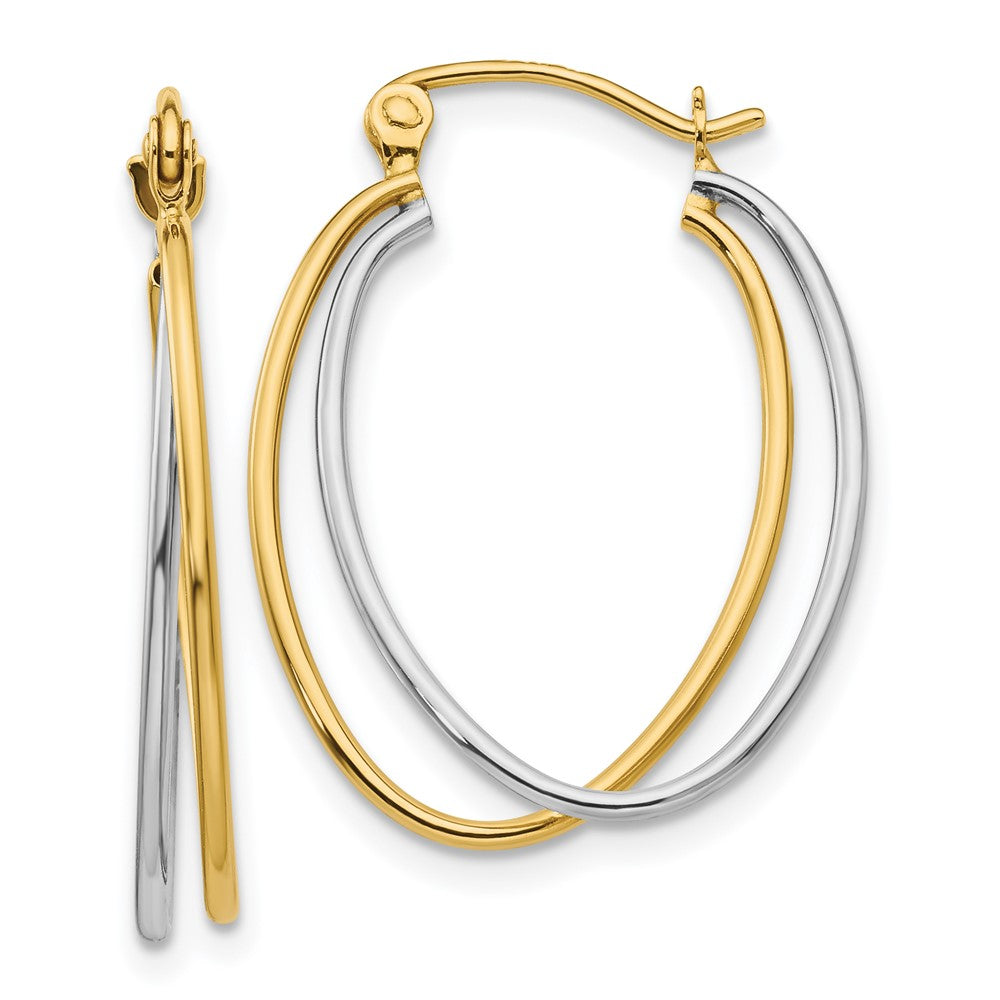 14K Two-Tone Two Tone Hoop Earrings