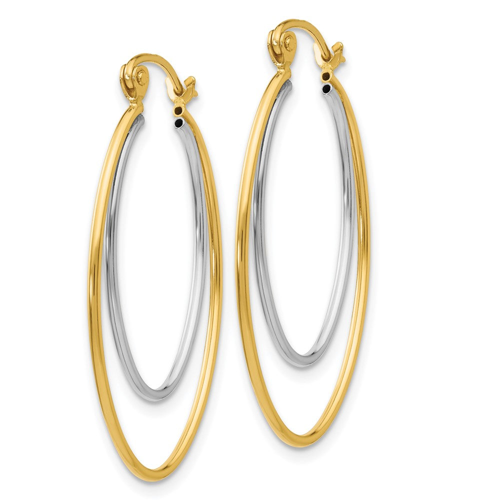 14K Two-Tone Two Tone Lightweight Hoop Earrings