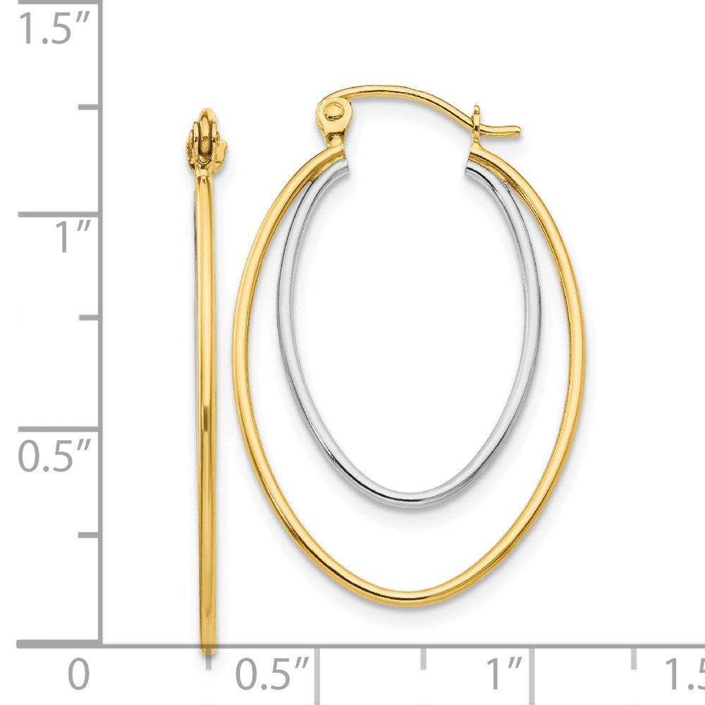14K Two-Tone Two Tone Lightweight Hoop Earrings