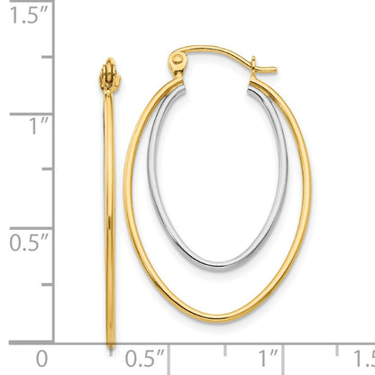14K Two-Tone Two Tone Lightweight Hoop Earrings