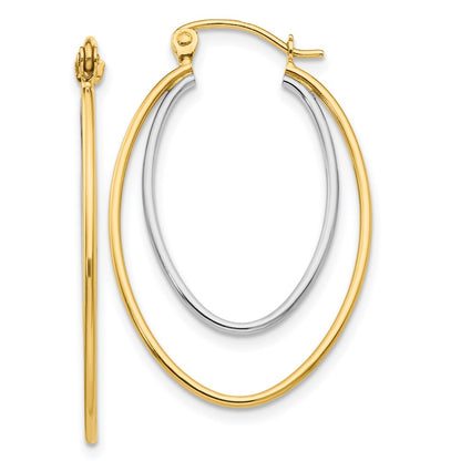 14K Two-Tone Two Tone Lightweight Hoop Earrings