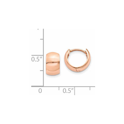 14K Rose Gold Round Hinged Hoop Earrings
