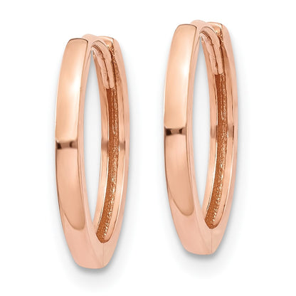 14K Rose Gold Round Hinged Hoop Earrings