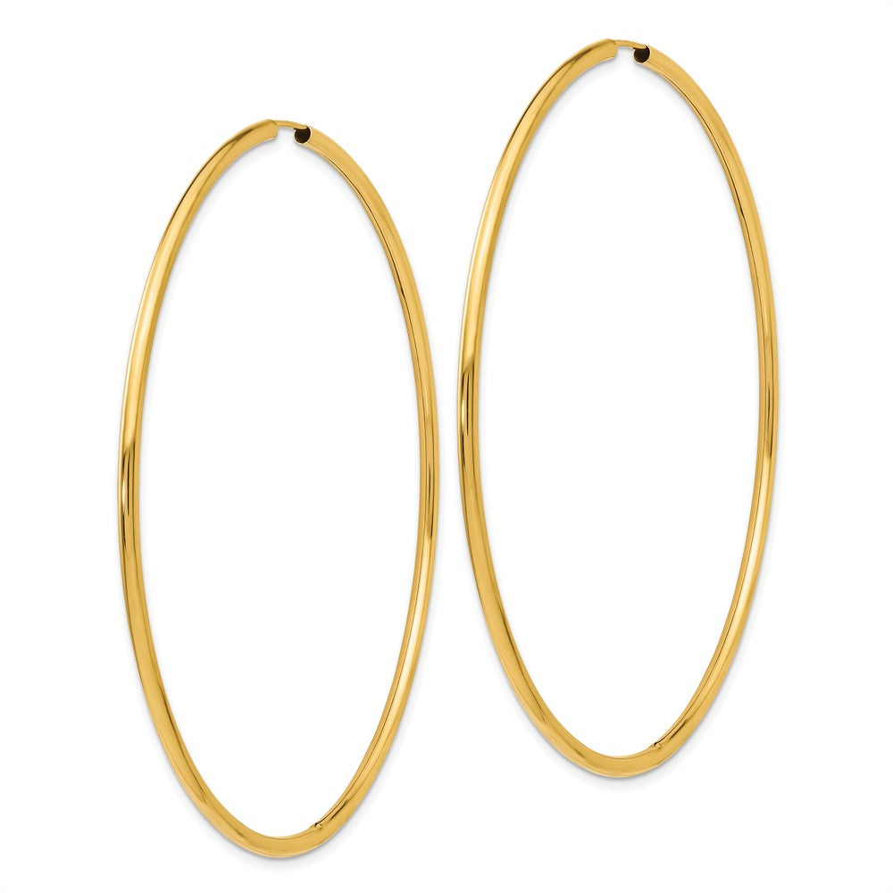 14K Yellow Gold Endless Hoop Earrings