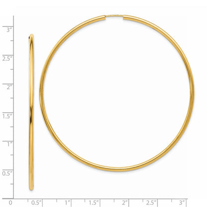 14K Yellow Gold Endless Hoop Earrings