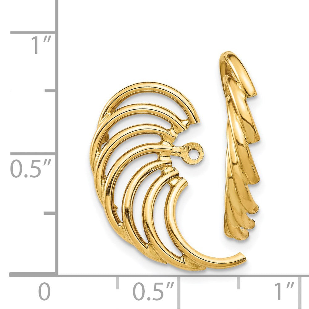 14K Yellow Gold Polished Swirl Shaped Earring Jackets