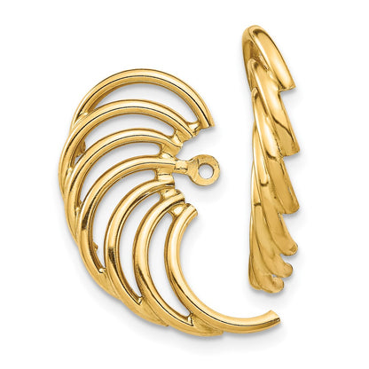 14K Yellow Gold Polished Swirl Shaped Earring Jackets