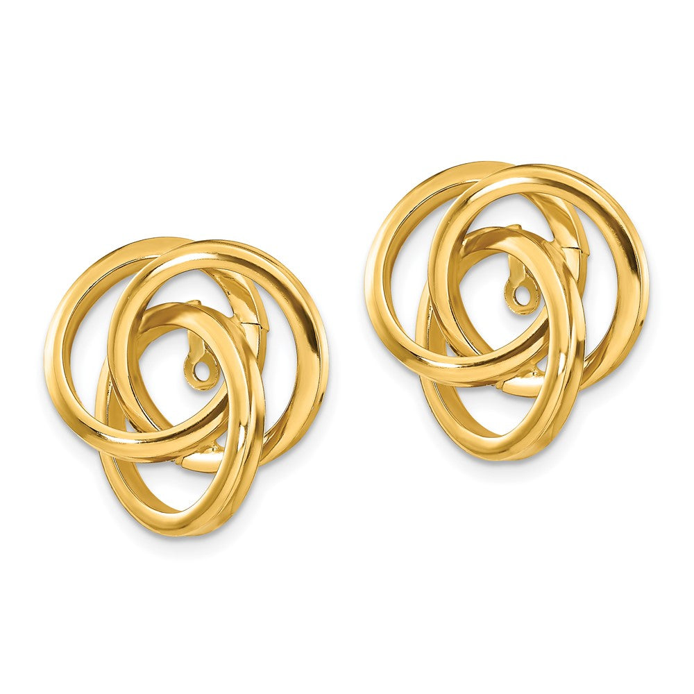 14K Yellow Gold Polished Love Knot Earring Jackets
