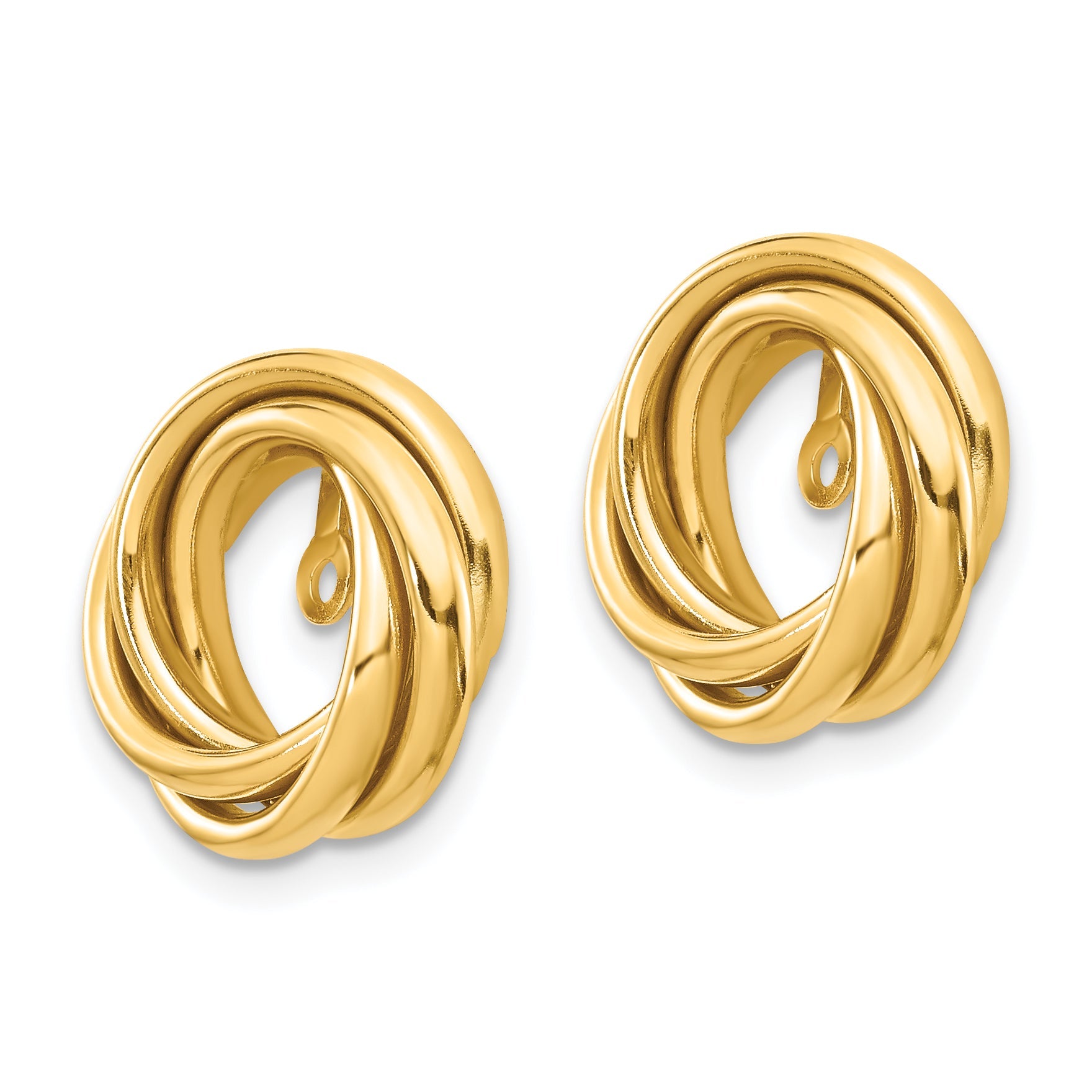 14K Yellow Gold Polished Love Knot Earring Jackets