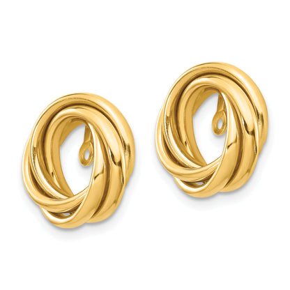 14K Yellow Gold Polished Love Knot Earring Jackets