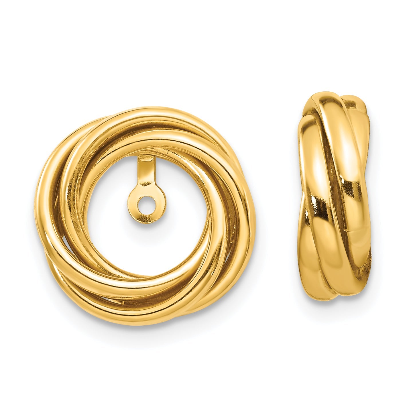 14K Yellow Gold Polished Love Knot Earring Jackets