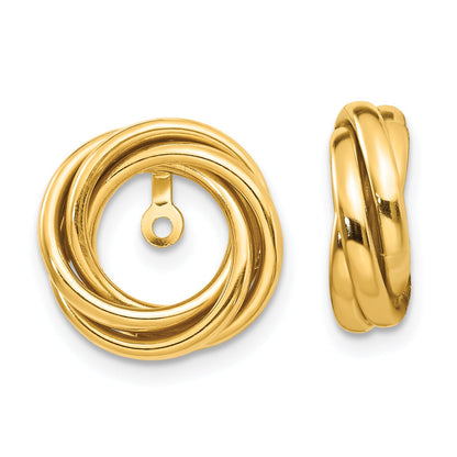 14K Yellow Gold Polished Love Knot Earring Jackets