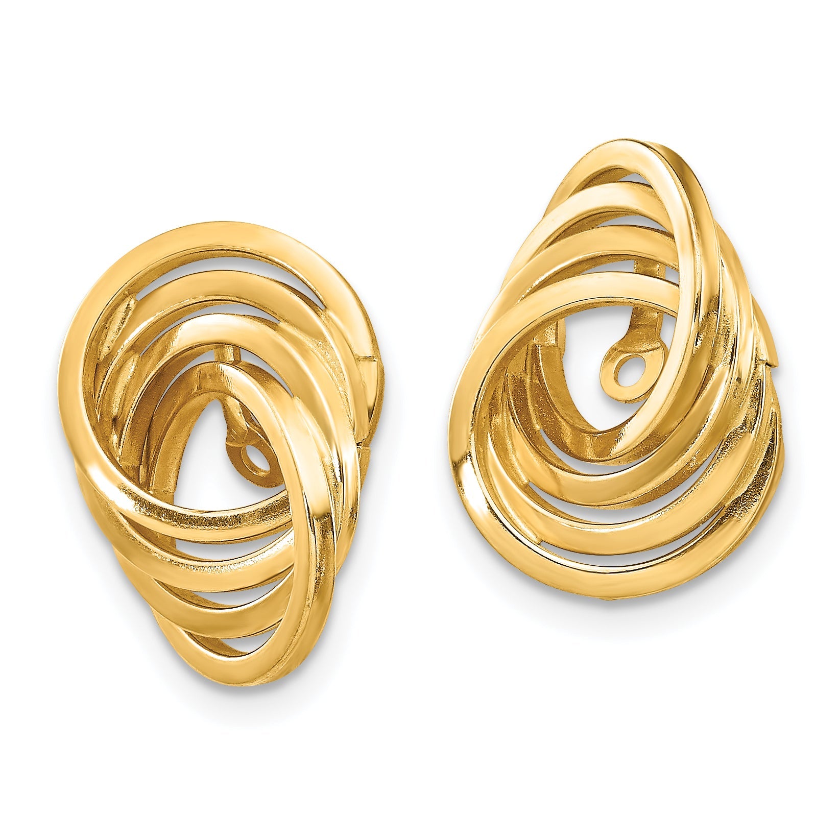 14K Yellow Gold Polished Love Knot Earring Jackets