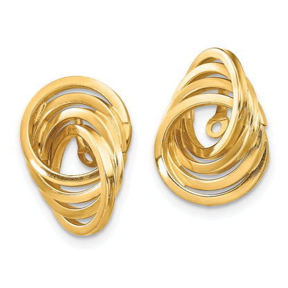 14K Yellow Gold Polished Love Knot Earring Jackets