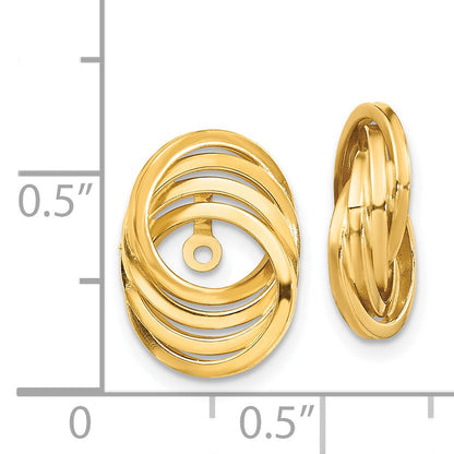 14K Yellow Gold Polished Love Knot Earring Jackets