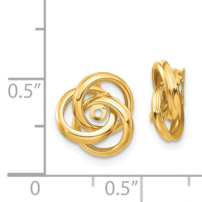 14K Yellow Gold Polished Love Knot Earring Jackets