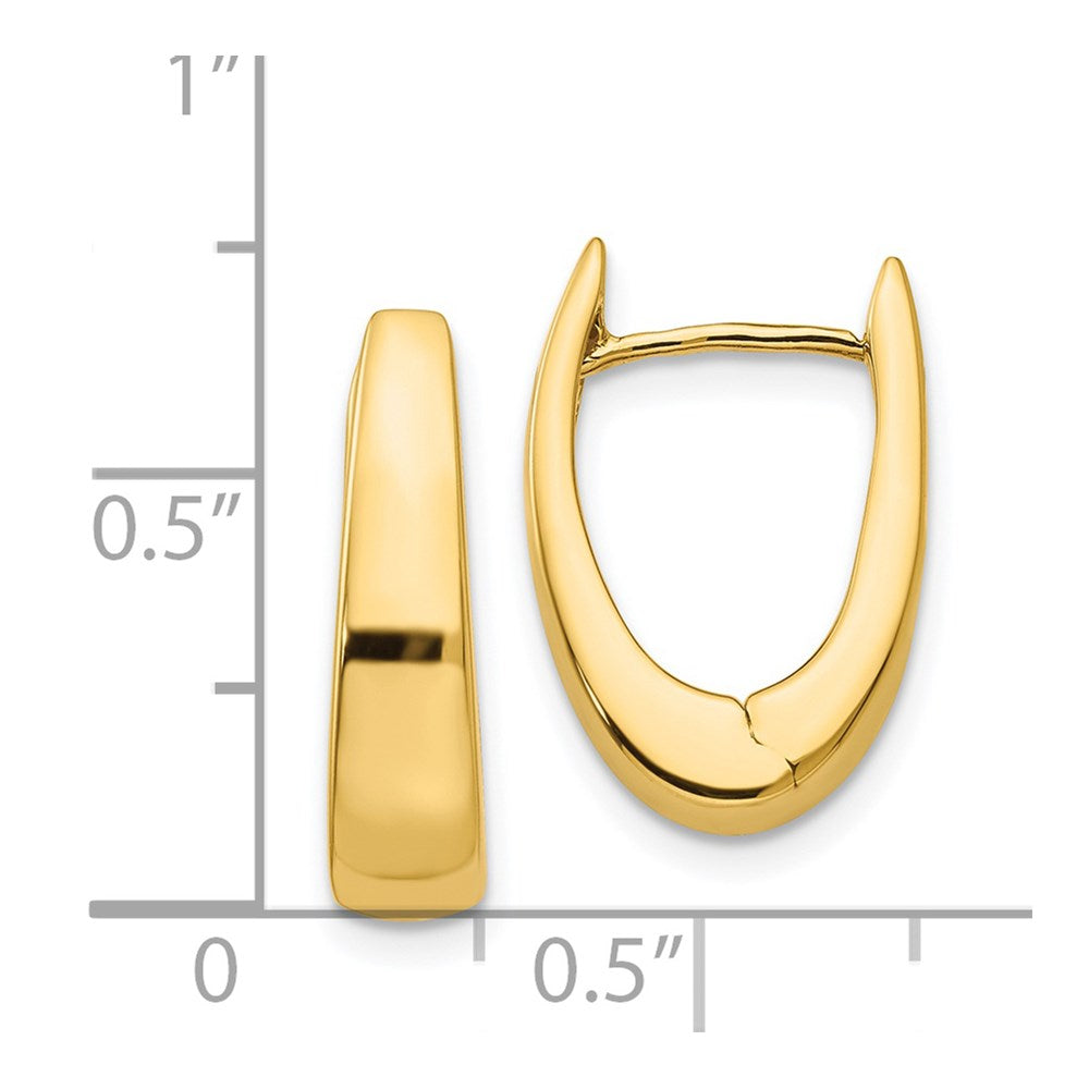 14K Yellow Gold Polished Hinged Hoop Earrings