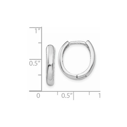 14K White Gold Hinged Hoop Earrings