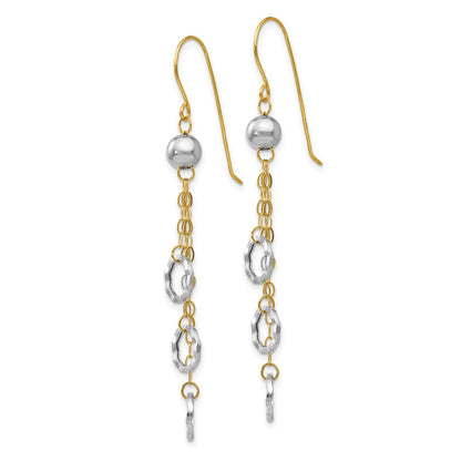 14K Two-Tone Circle Dangle Earrings