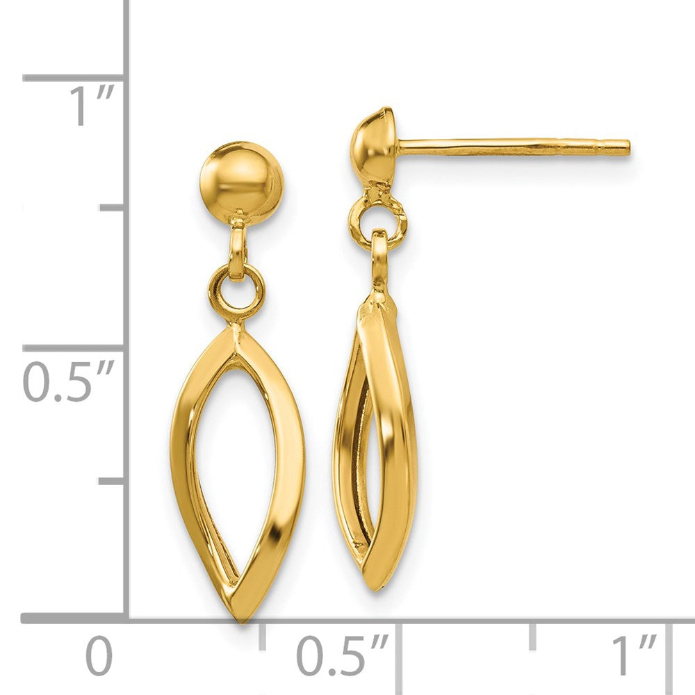 14K Yellow Gold Post Dangle Earrings