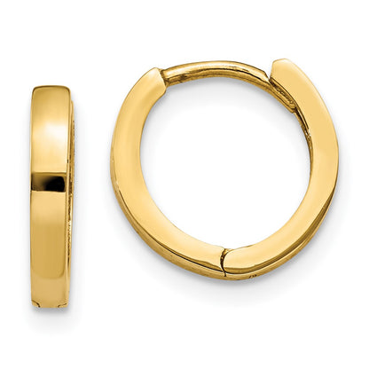 14K Yellow Gold Round Hinged Hoop Earrings