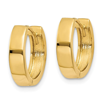 14K Yellow Gold Round Hinged Hoop Earrings