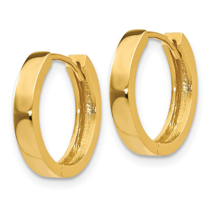14K Yellow Gold Round Hinged Hoop Earrings
