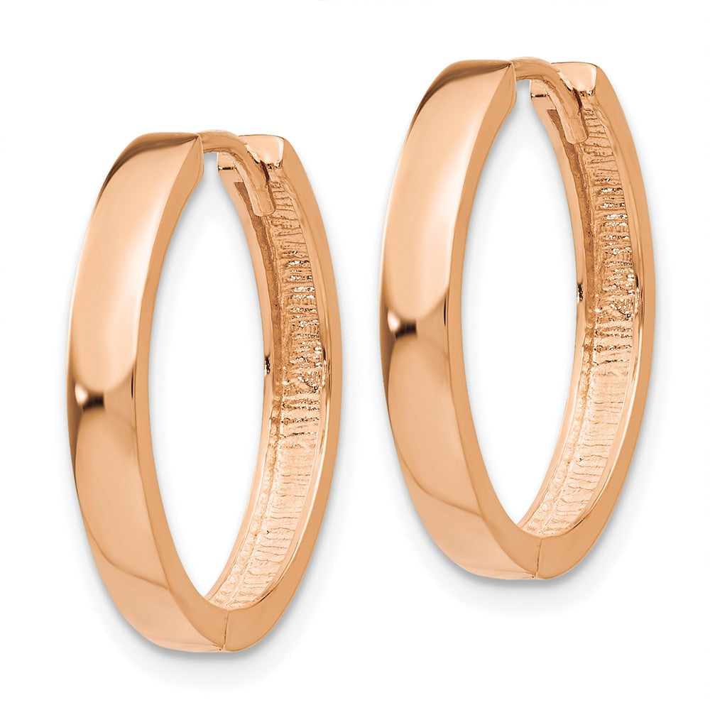 14K Rose Gold Hinged Hoop Earrings