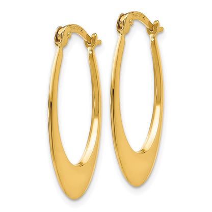 14K Yellow Gold Polished Hoop Earrings