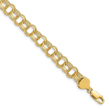 7 Inch 14K Triple Link Charm Bracelet