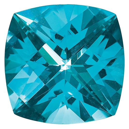 Gemstone Paraiba Passion Topaz 6mm Antique Cushion Checkerboard