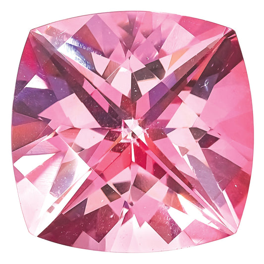 Gemstone Baby Pink Passion Topaz 8mm Antique Cushion Checkerboard