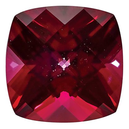 Gemstone Blazing Red Passion Topaz 7mm Antique Cushion Checkerboard