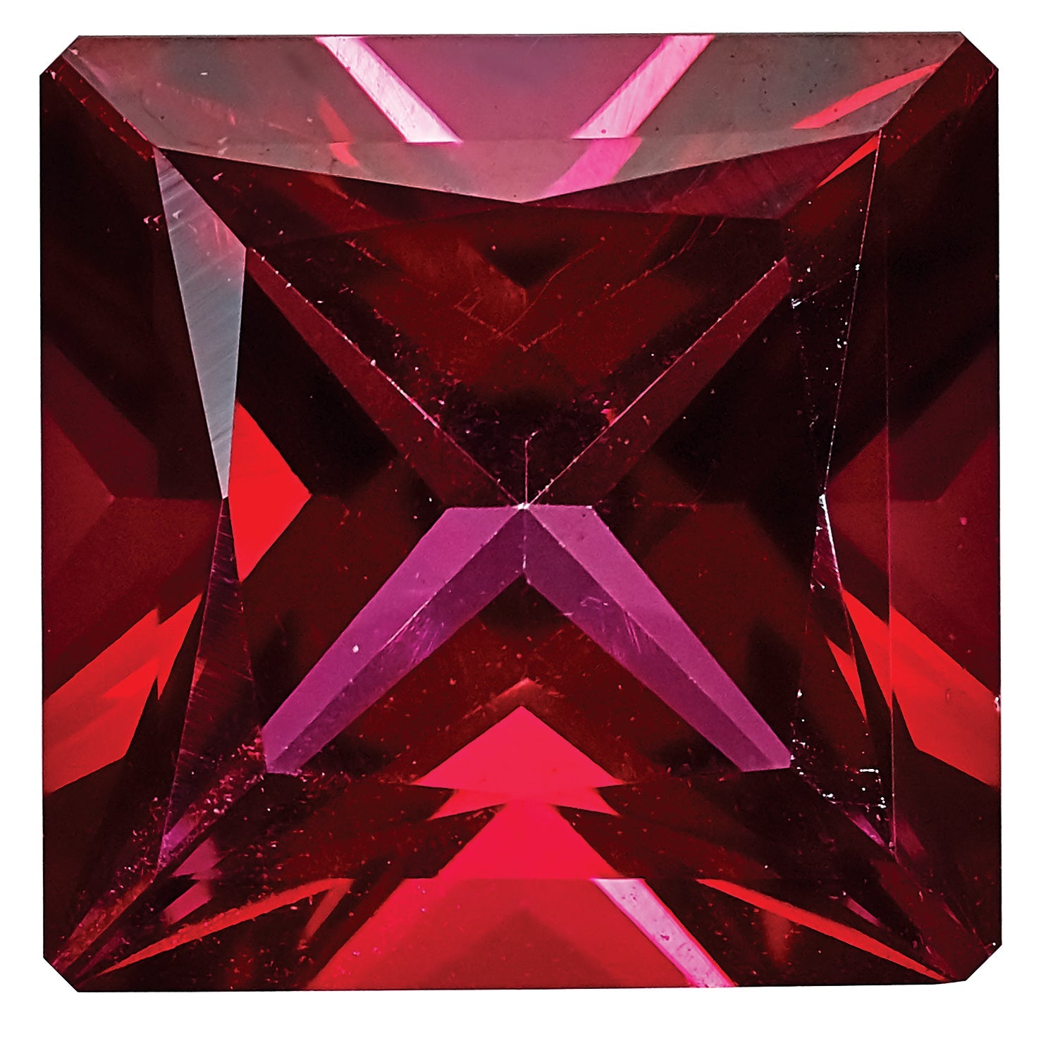 Gemstone Blazing Red Passion Topaz 6mm Princess